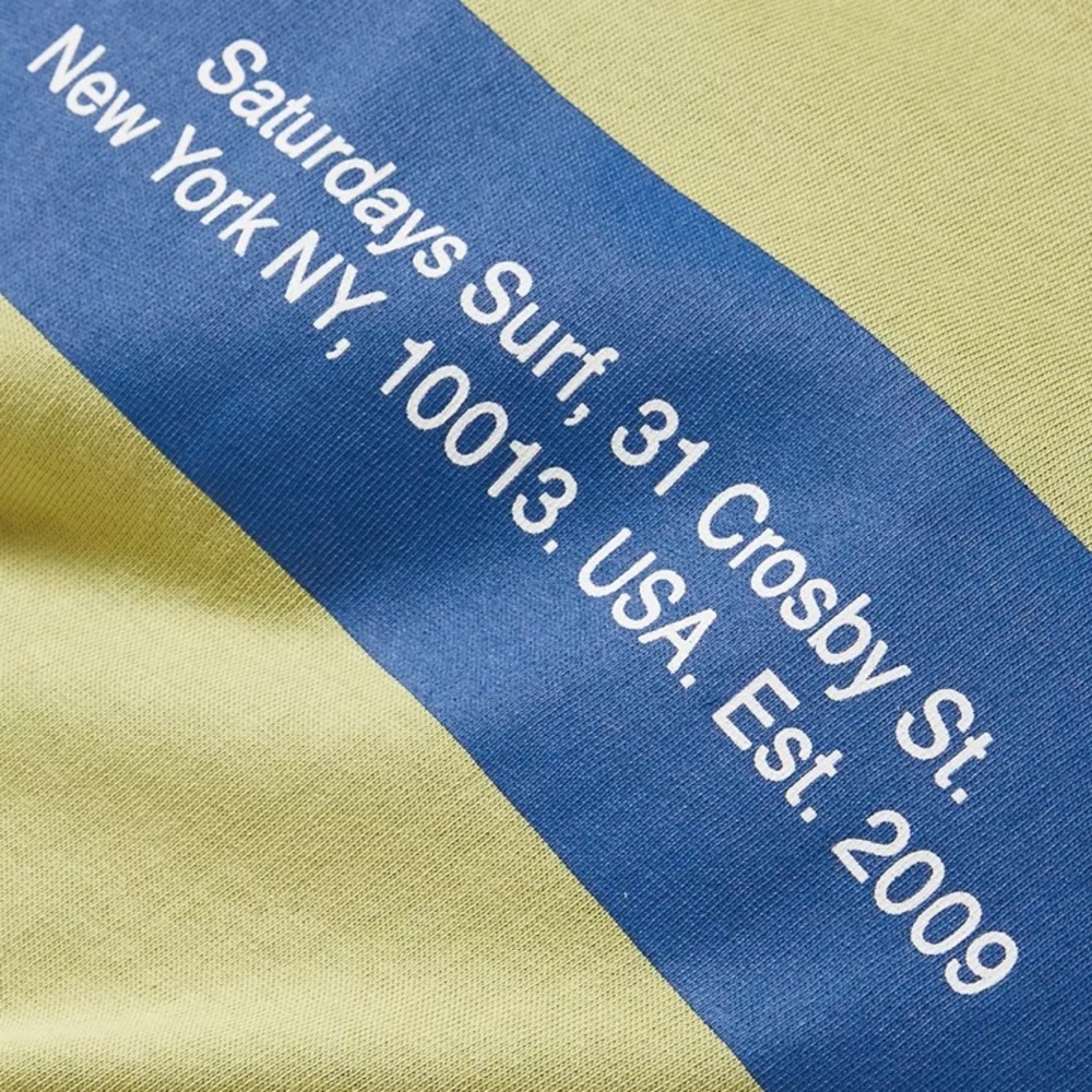 SATURDAYS NYC Saturdays Green Block T-shirt in Cotton Size XL - Picture 4 of 5